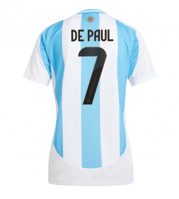 Argentina Rodrigo De Paul #7 Replika Hjemmebanetrøje Dame Copa America 2024 Kortærmet